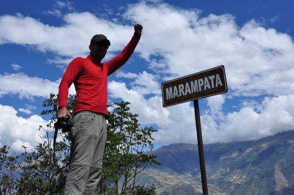 Na trilha para as ruínas de Choquequirao, no Peru, finalmente o final da subida de 1.400 metros de altitude